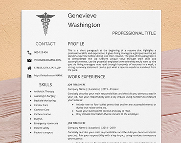 nurse Google Docs resume