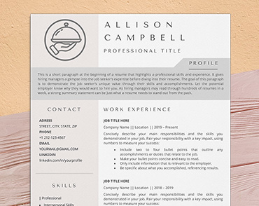 waitress resume