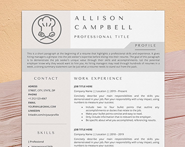 chef and cook resume