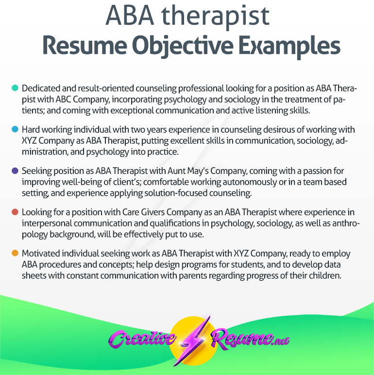 ABA therapist resume objective example