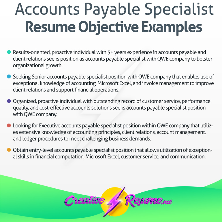 accounts payable specialist resume objective example