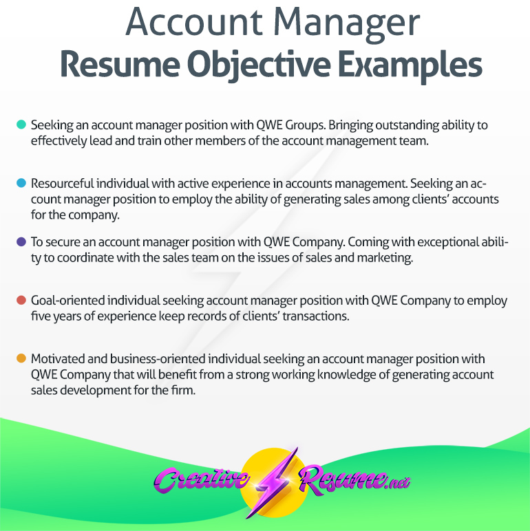 Account manager resume objective example