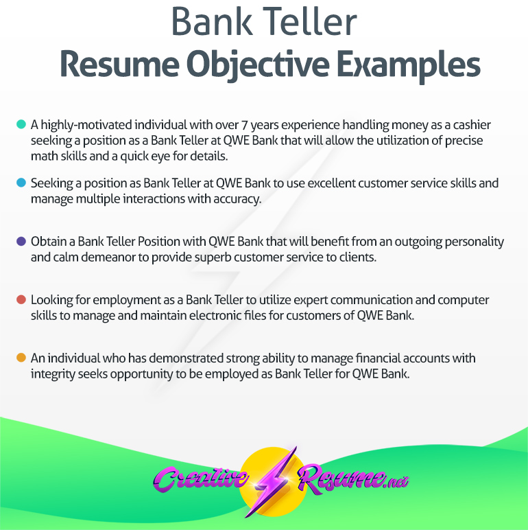 Bank teller resume objective example