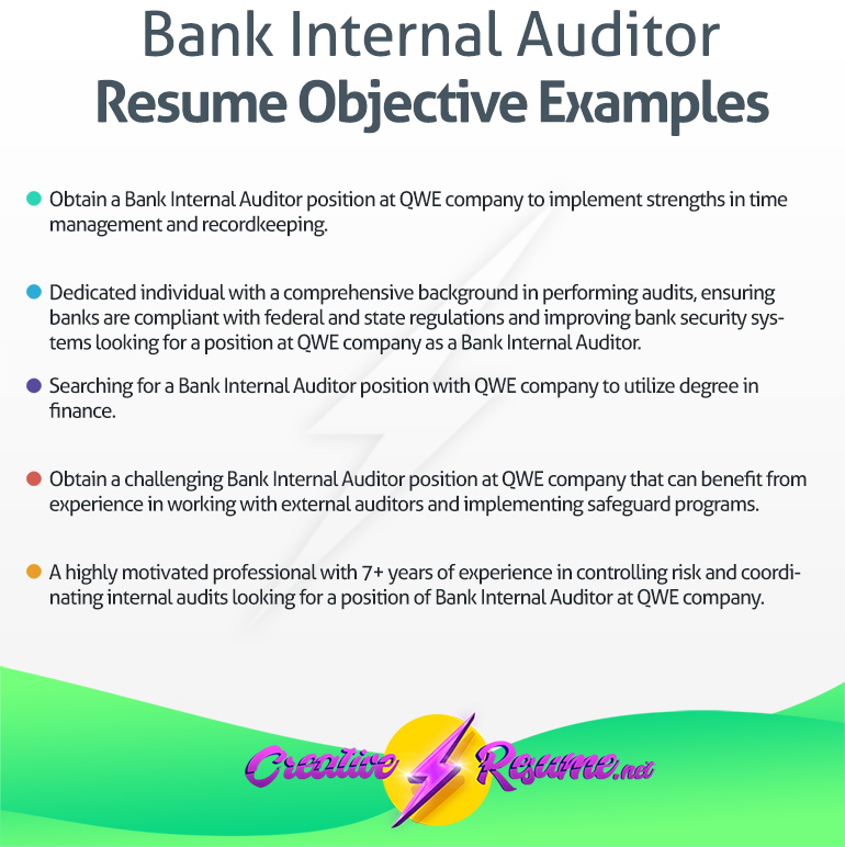 Bank internal auditor resume objective example
