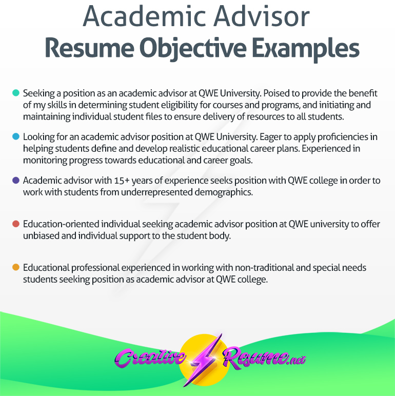 academic advisor resume objective example