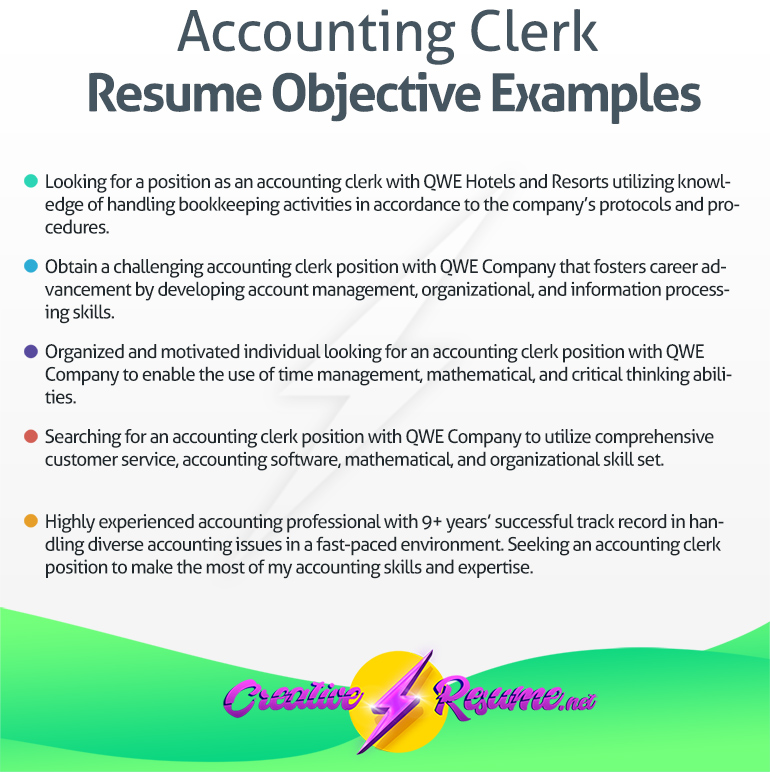 Accounting clerk resume objective example