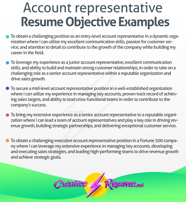 account representative resume objective examples