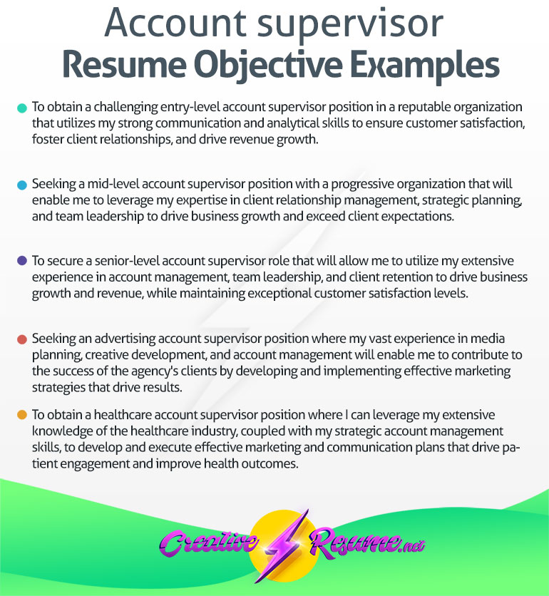 account supervisor resume objective examples